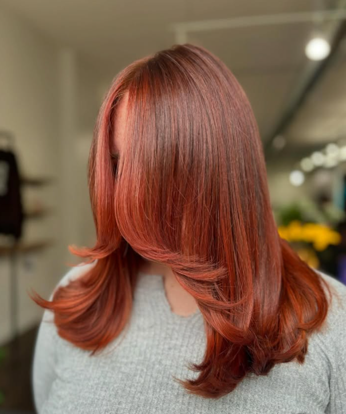 Polished copper layers, color by Christina at Good Beauty Chicago